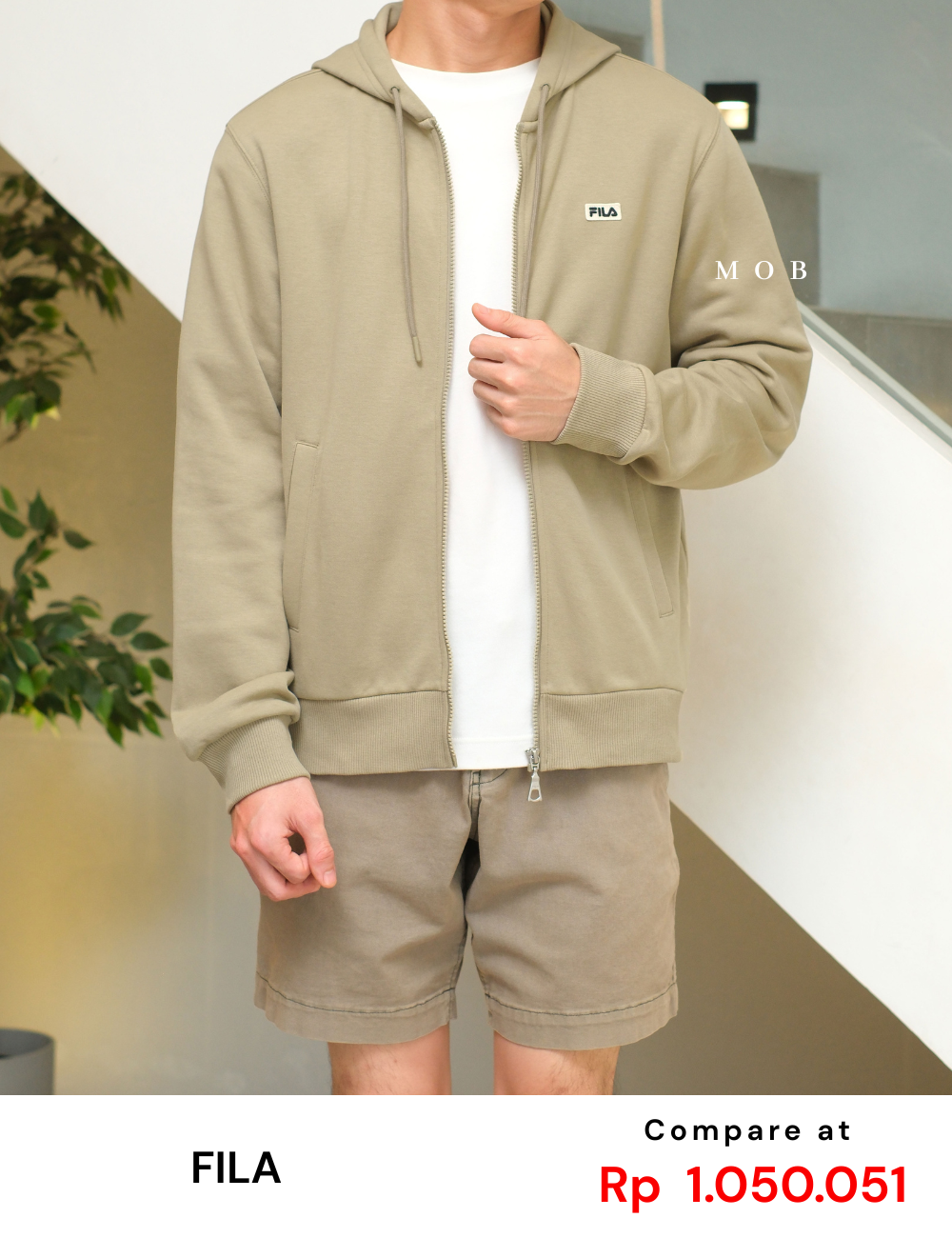 FLFZ01001 Essential Full Zipper HOODIE Olive Sand
