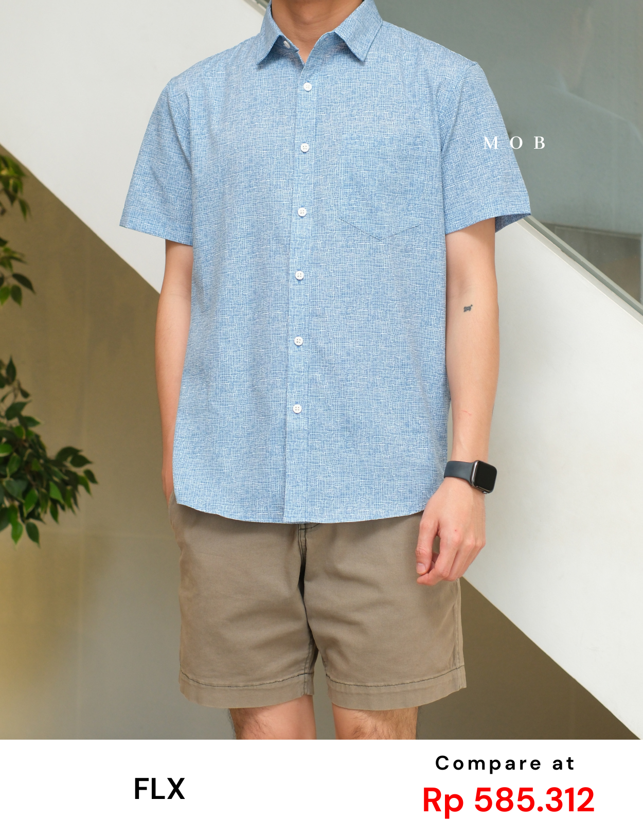 FLXSSS01002A Slim Performance SS Shirt Riviera Blue