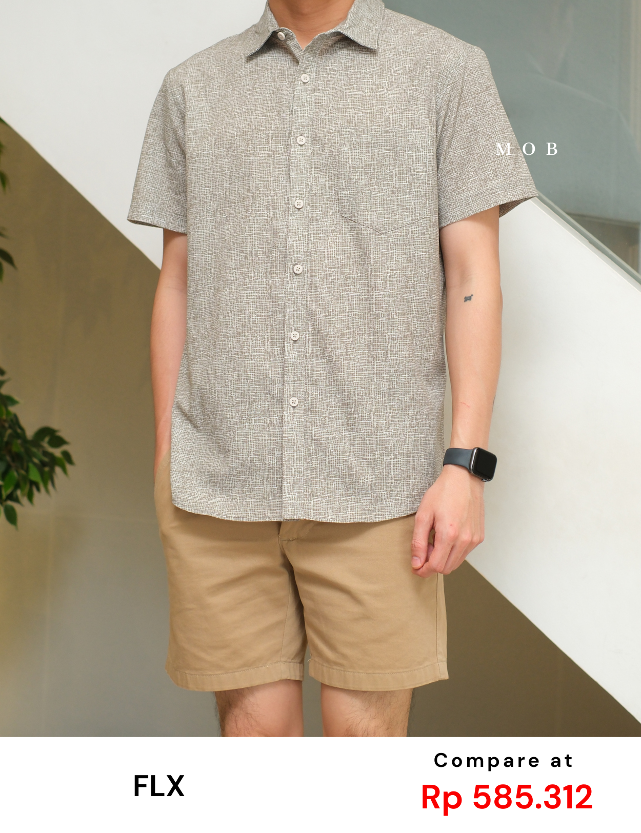 FLXSSS01002B Slim Performance SS Shirt Kacey Beige