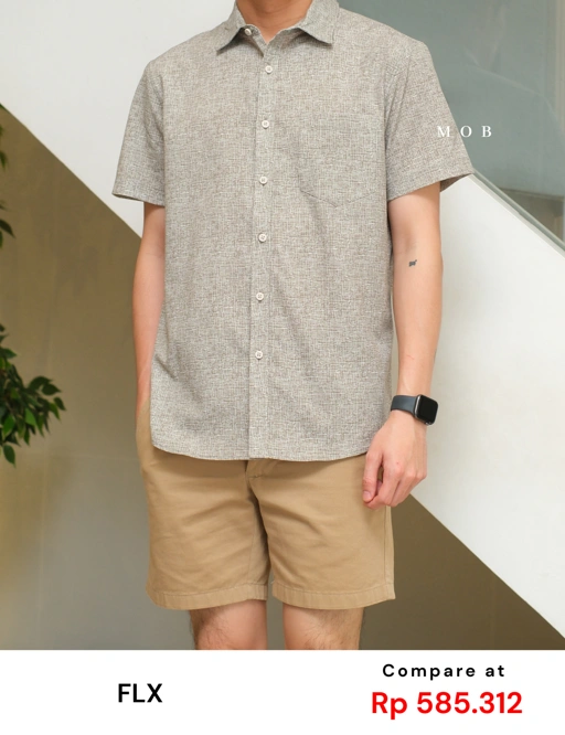 Image of FLXSSS01002B Slim Performance SS Shirt Kacey Beige
