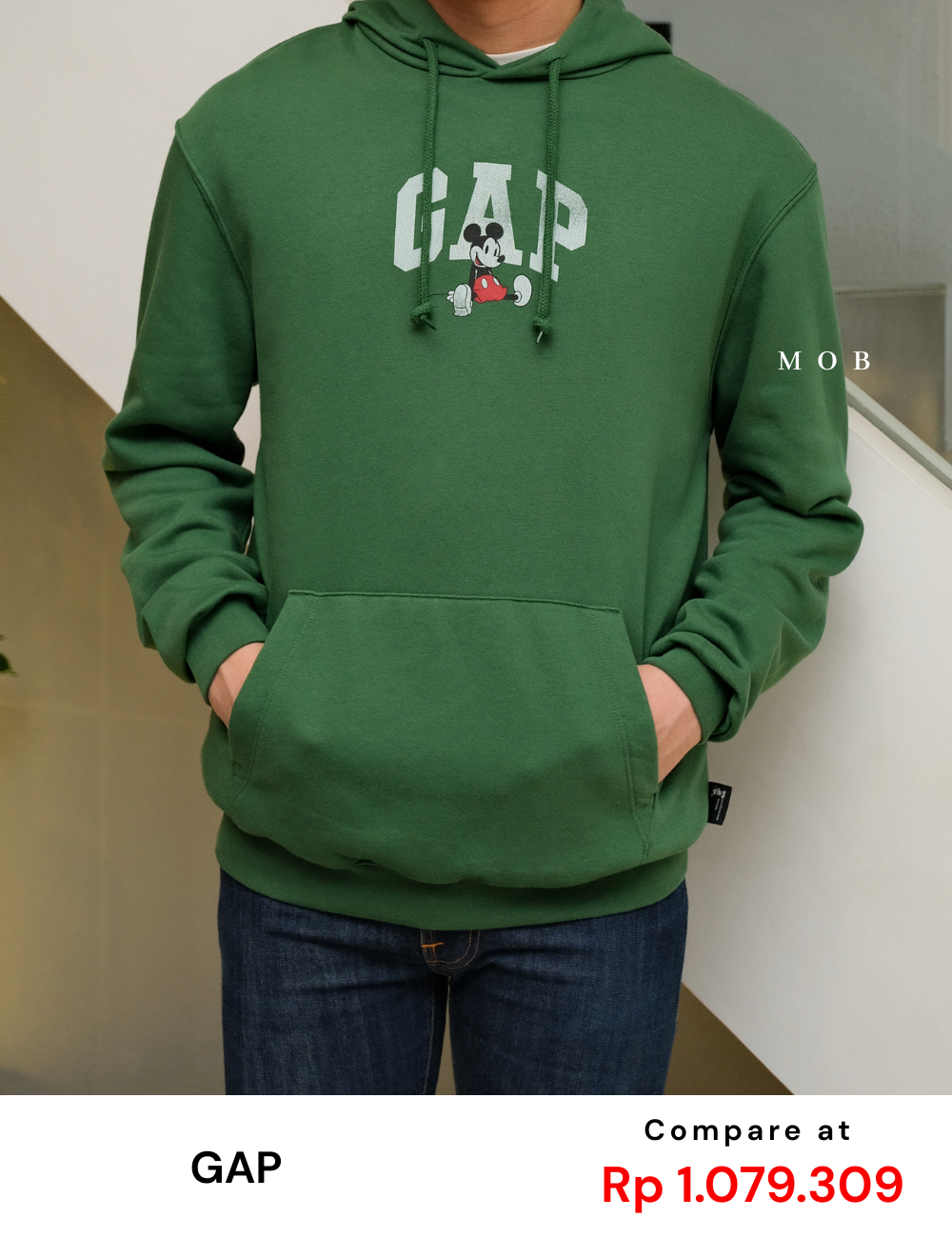GPHOD01005 [HOODIE] Gap x Disney Mickey Mouse Dark Green