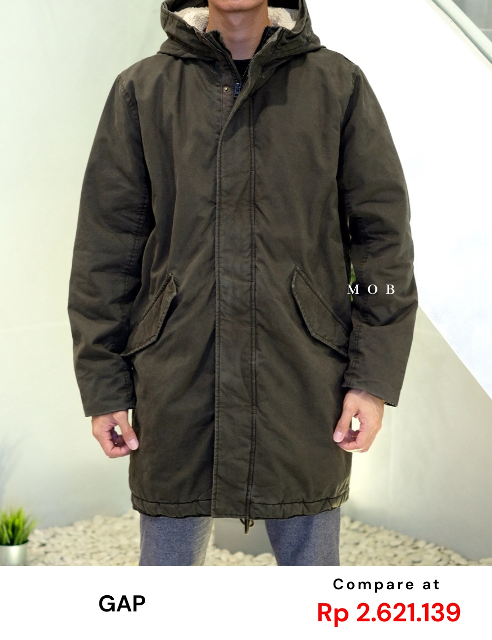 GPJ1201A Sherpa-lined Fishtail Parka Olive