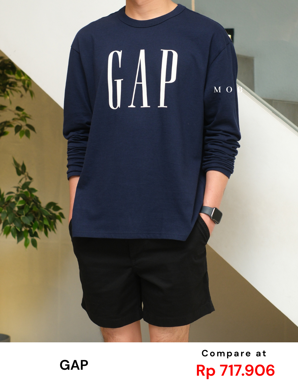 GPLST1111 Big Signature Logo LS Tee Navy