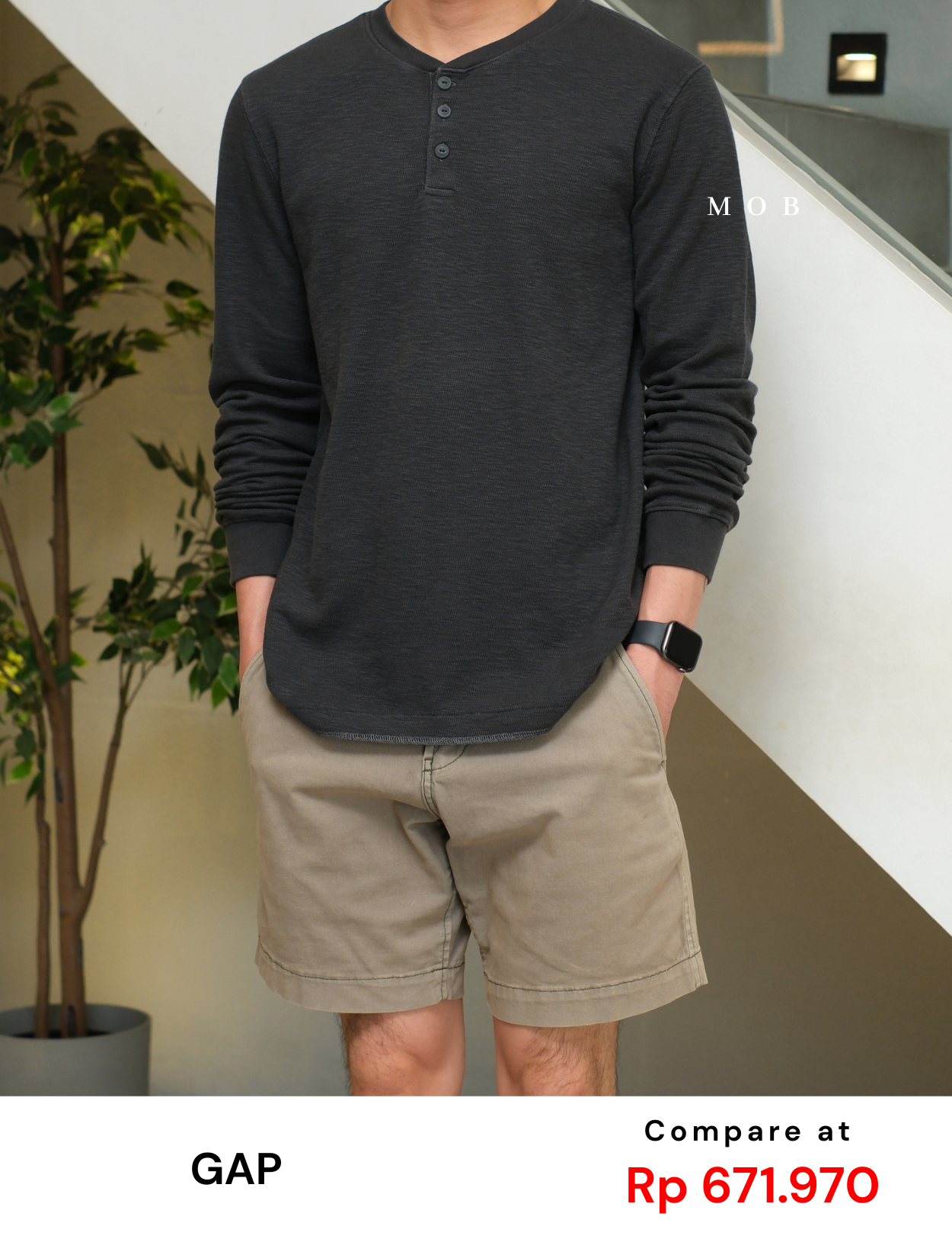 GPLST1302A Textured Henley LS Tee Dark Grey (V2)