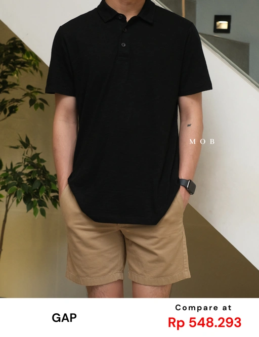Image of GPPS02002 Lived-In Polo SS Shirt Black