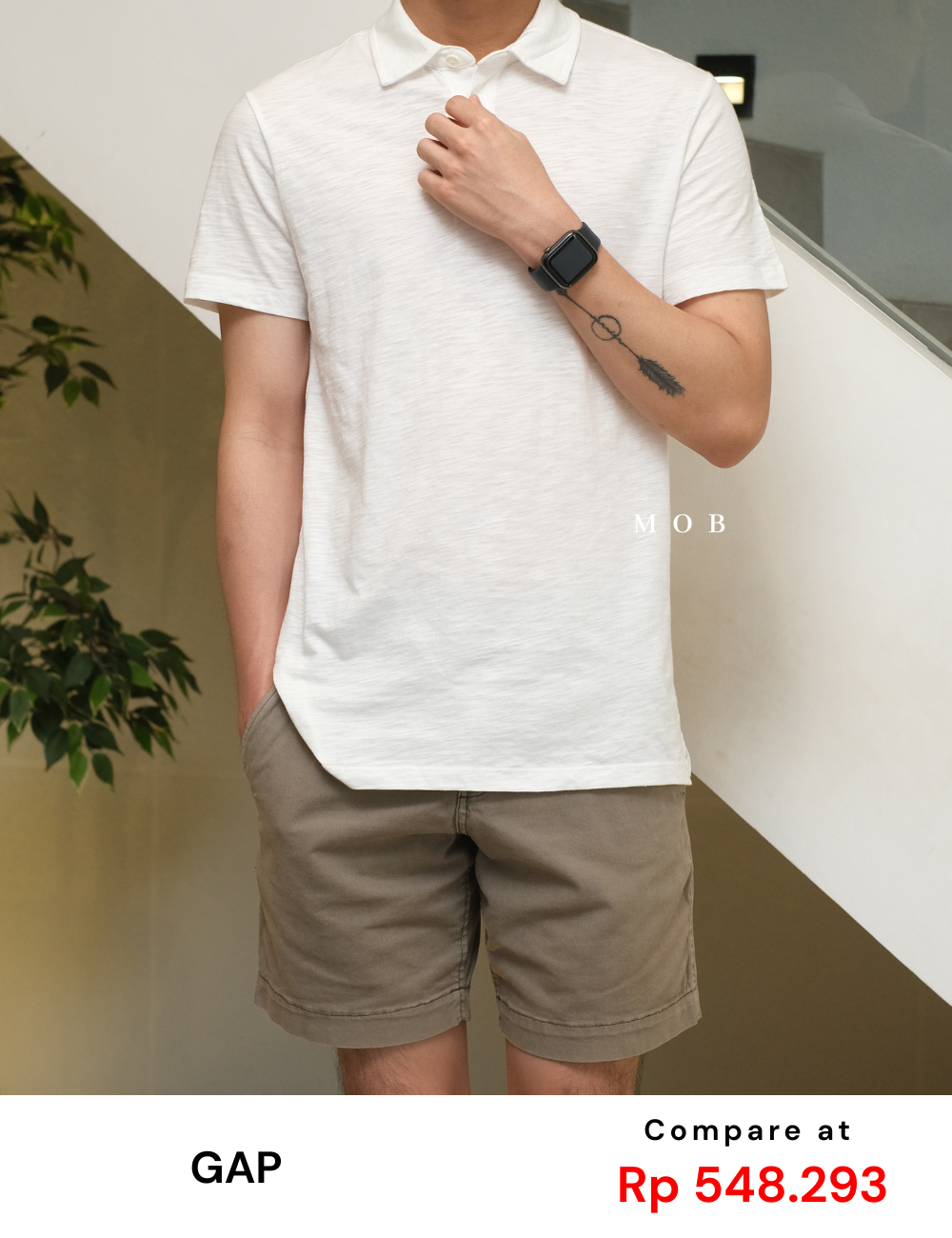 GPPS02003 Lived-In Polo SS Shirt White