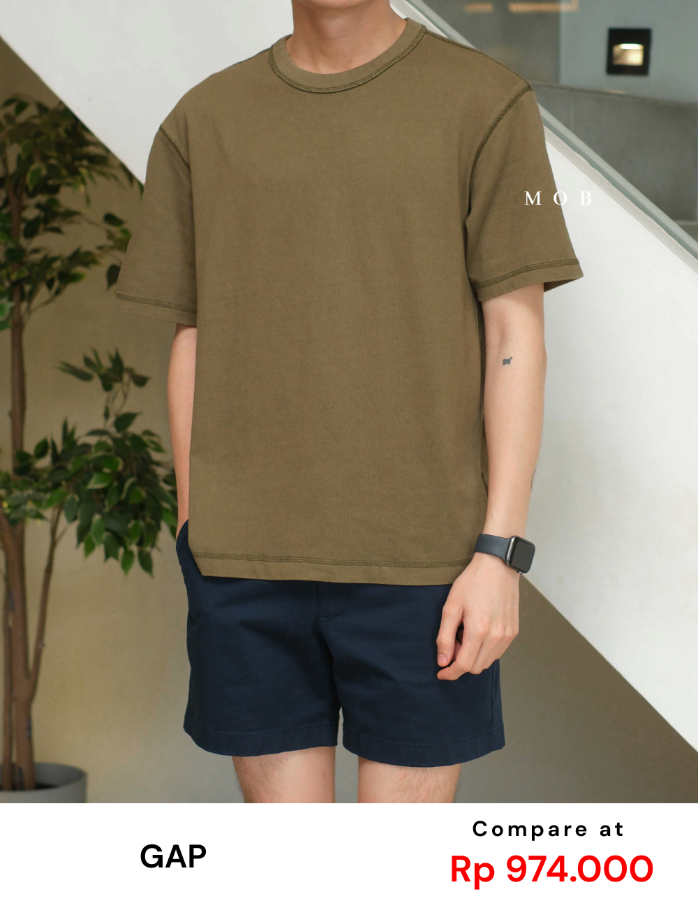 GPSST2201A Heavyweight Boxy Cropped SS Tee Olive