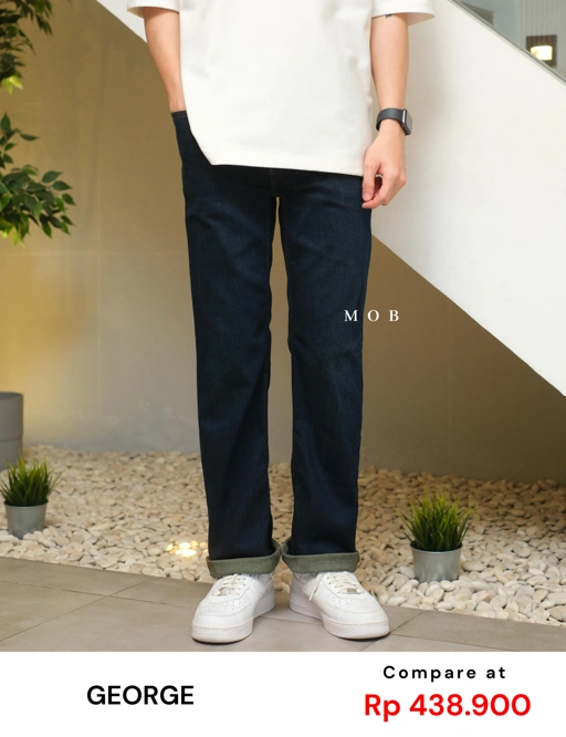 Image of GRGPT01002 Stretch Straight Jeans Navy