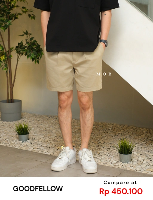 GFSR01003B Pleated Trouser Shorts Khaki