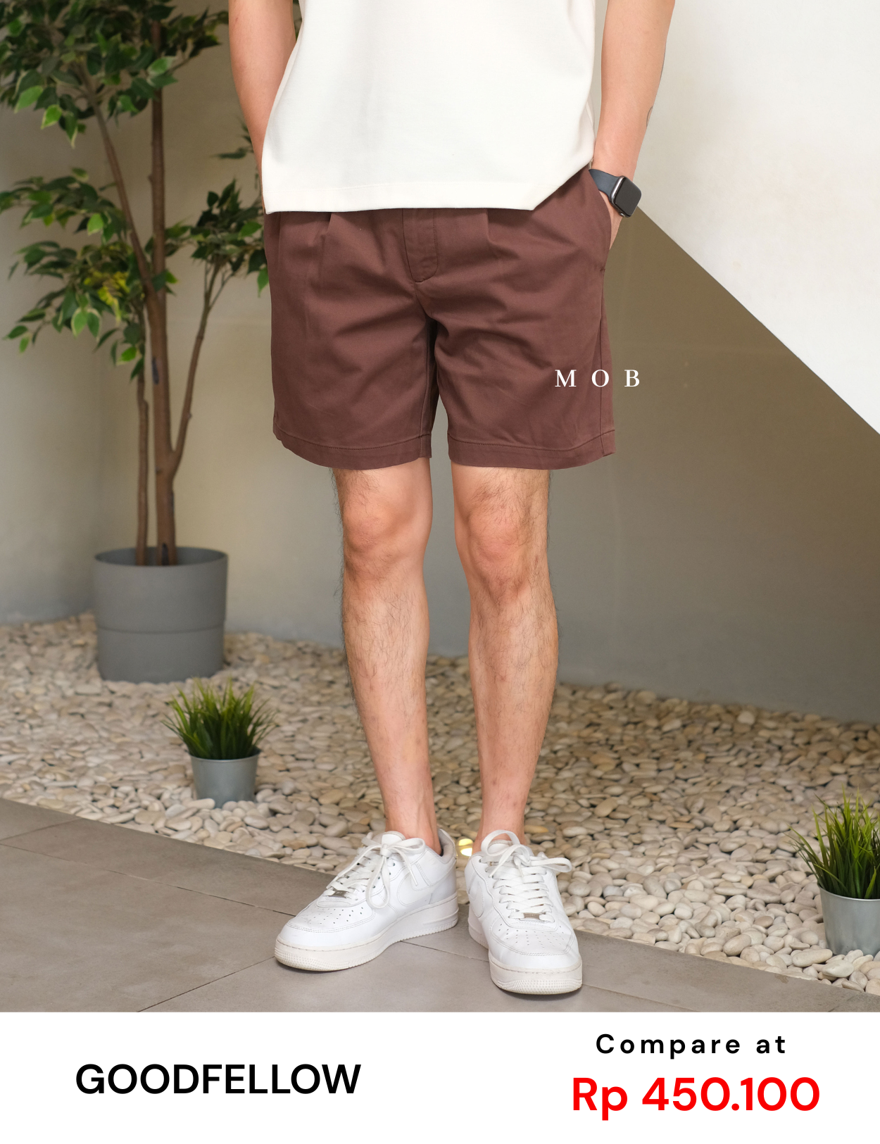 GFSR01003C Pleated Trouser Shorts Dark Brown