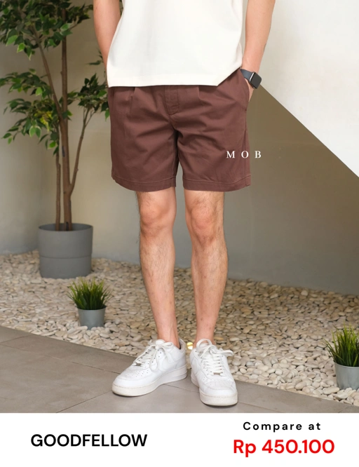 GFSR01003C Pleated Trouser Shorts Dark Brown