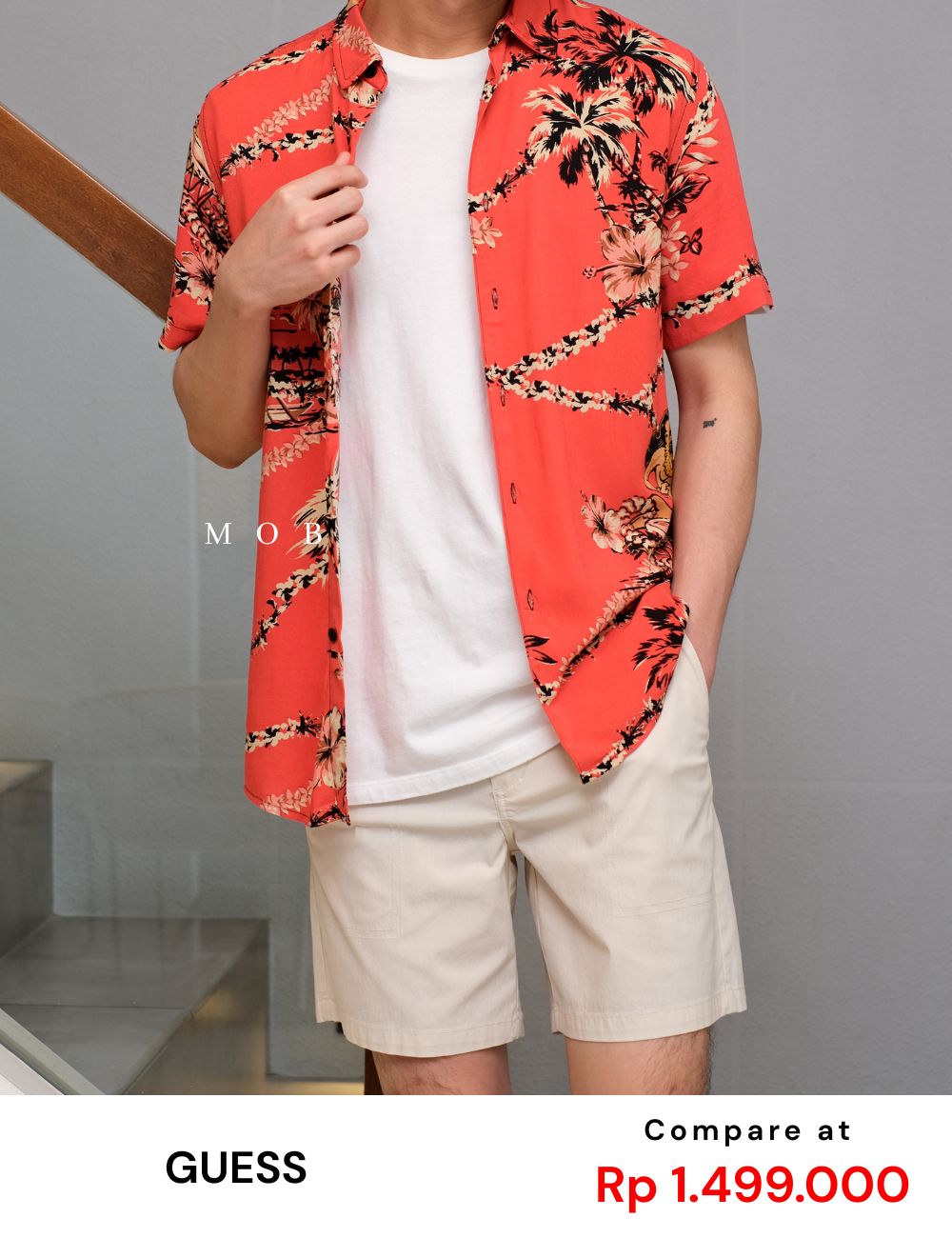 GSSSS01003(R) Eco Rayon Luau Nights Terracotta Shirt