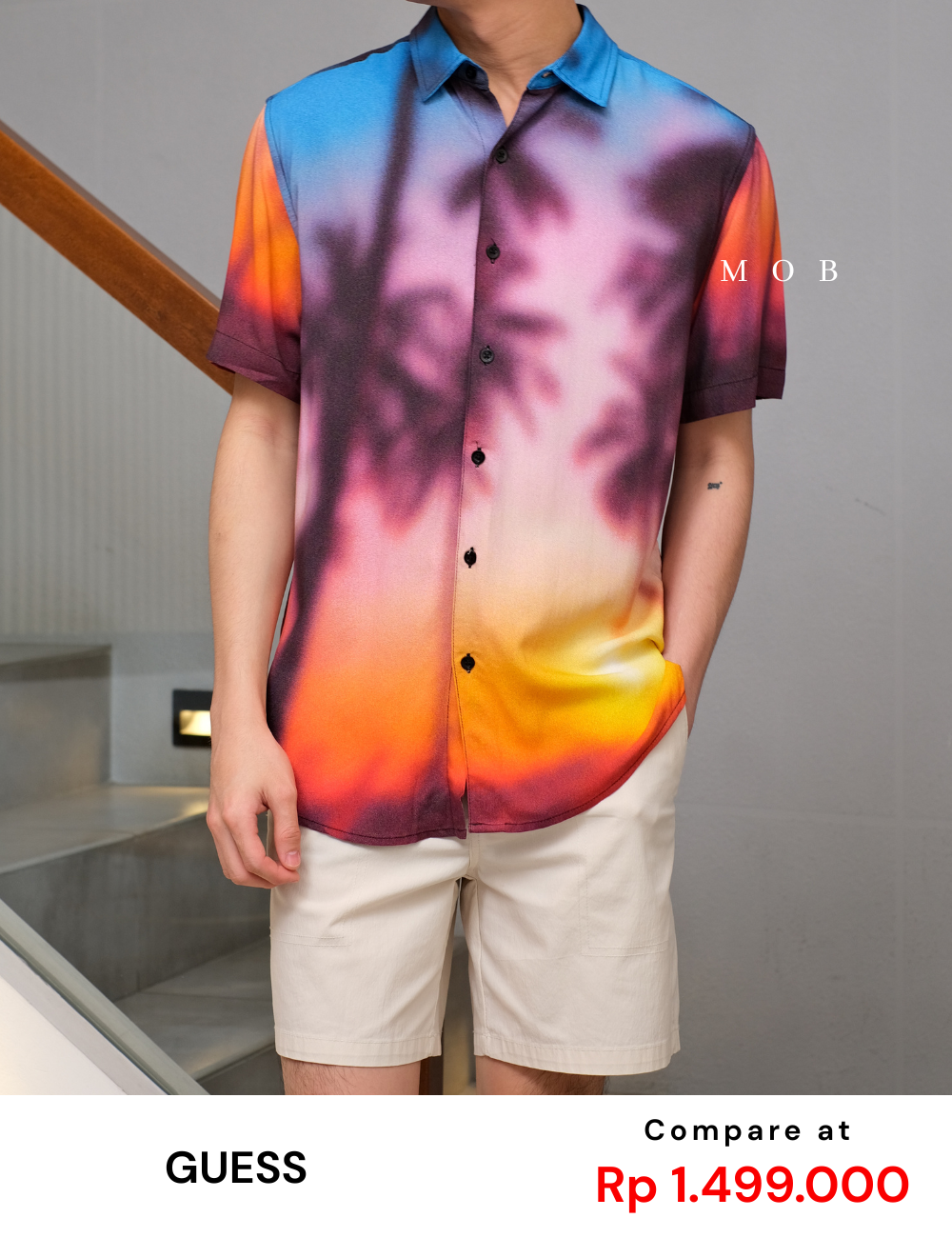 GSSSS01001 Eco Rayon Blurred Palms Shirt