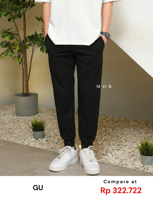 Image of GUJP03001 Stretch Jogger Pants Black