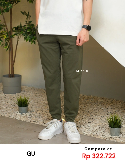 Image of GUJP03004 Stretch Jogger Pants Olive
