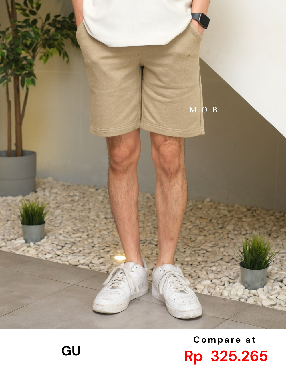 GUSR01005 Basic Sweat Shorts Khaki (XS ONLY)