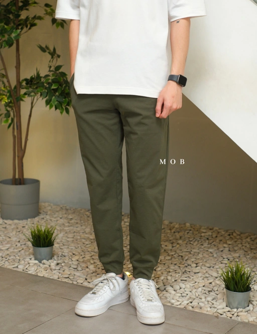 Image of GUJP03004 Stretch Jogger Pants Olive