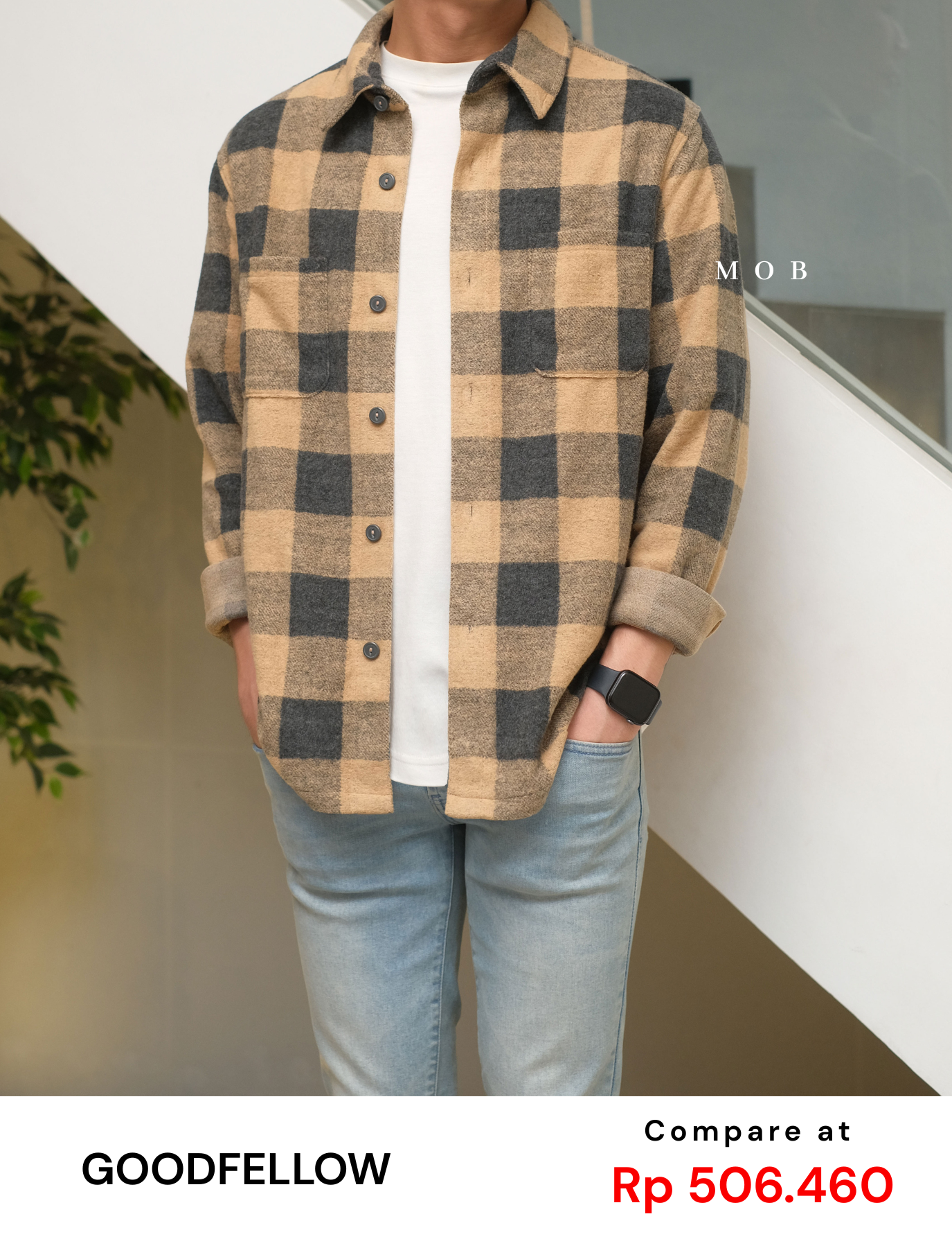 GFLSS02001 Flannel Shirt Jacket Bronze Plaid