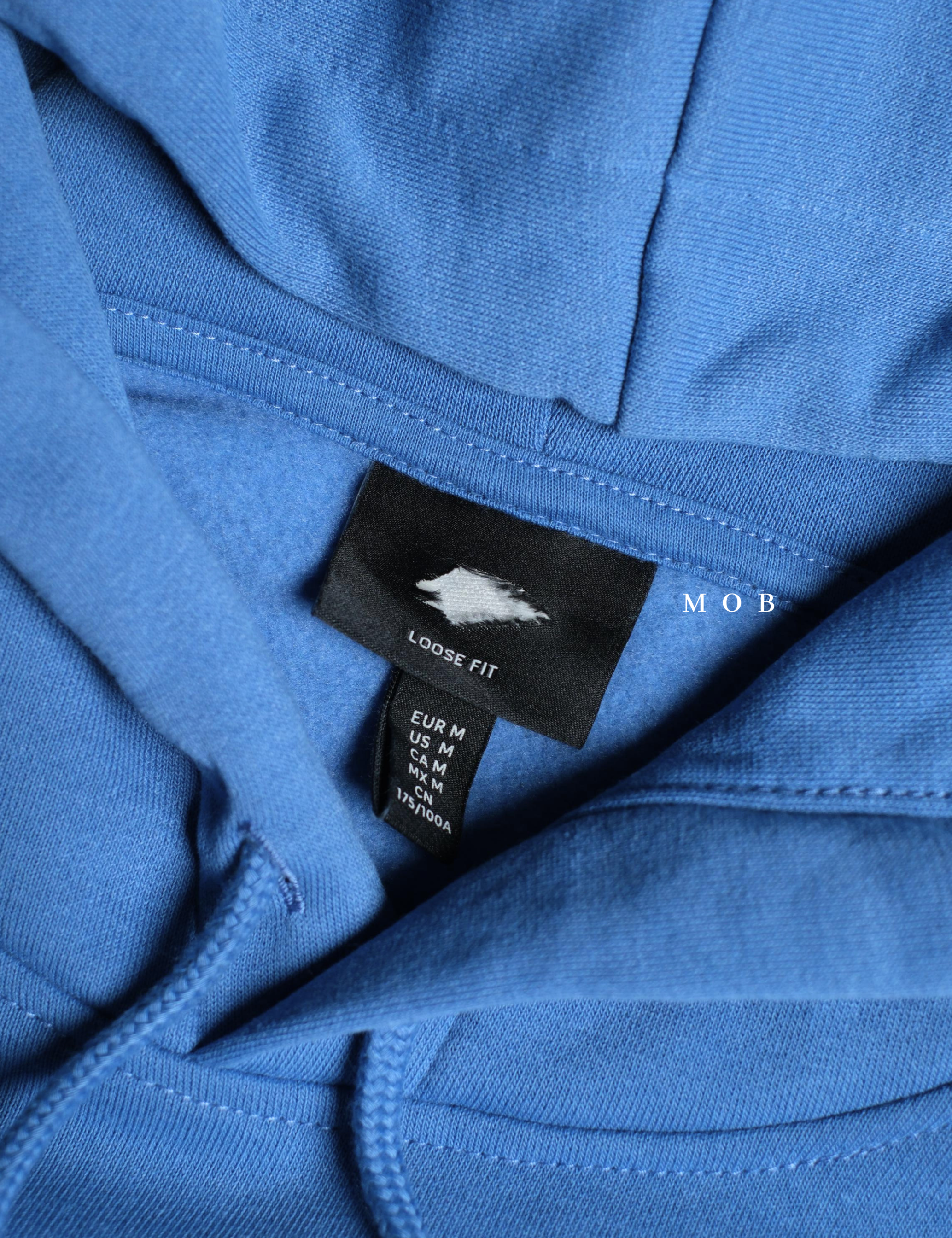 HMHOD04005 Loose Basic Pullover Hoodie Blue
