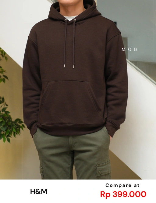 Image of HMHOD04001 Loose Basic Pullover Hoodie American Brown (V2)