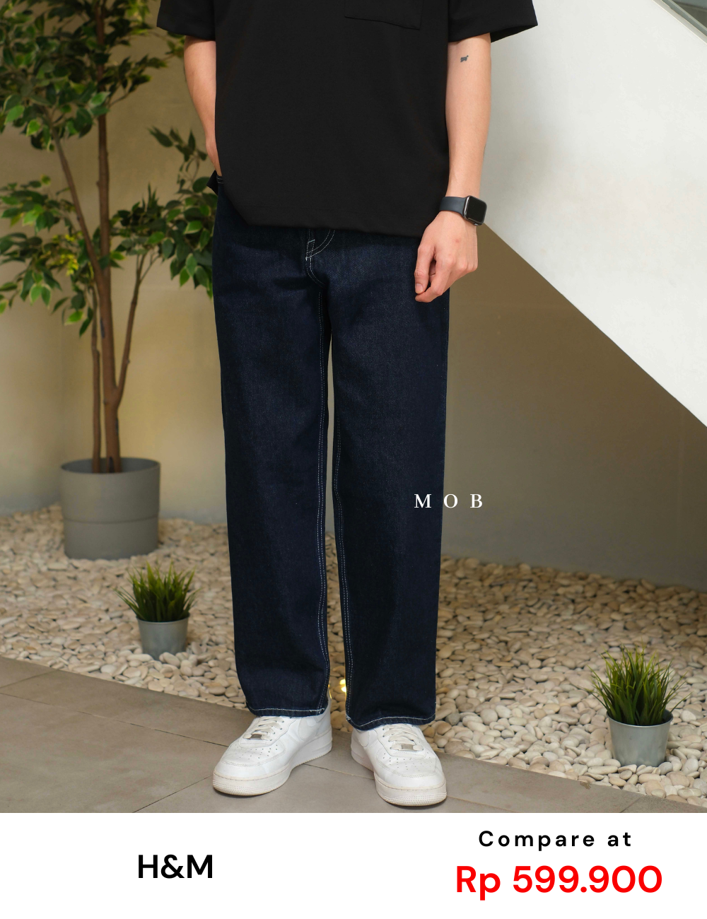 HMPT11001 Loose Jeans Dark Indigo 
