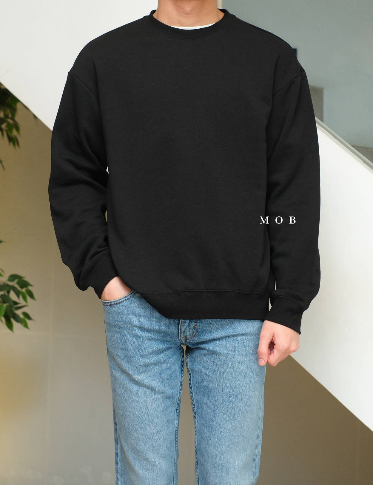 HMSW04003 Loose Fit Sweatshirt Black