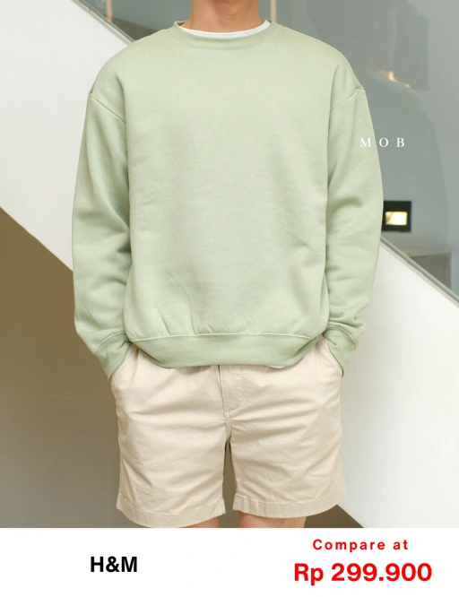 Image of HMSW05002 Relaxed Fit Sweatshirt Sage Green