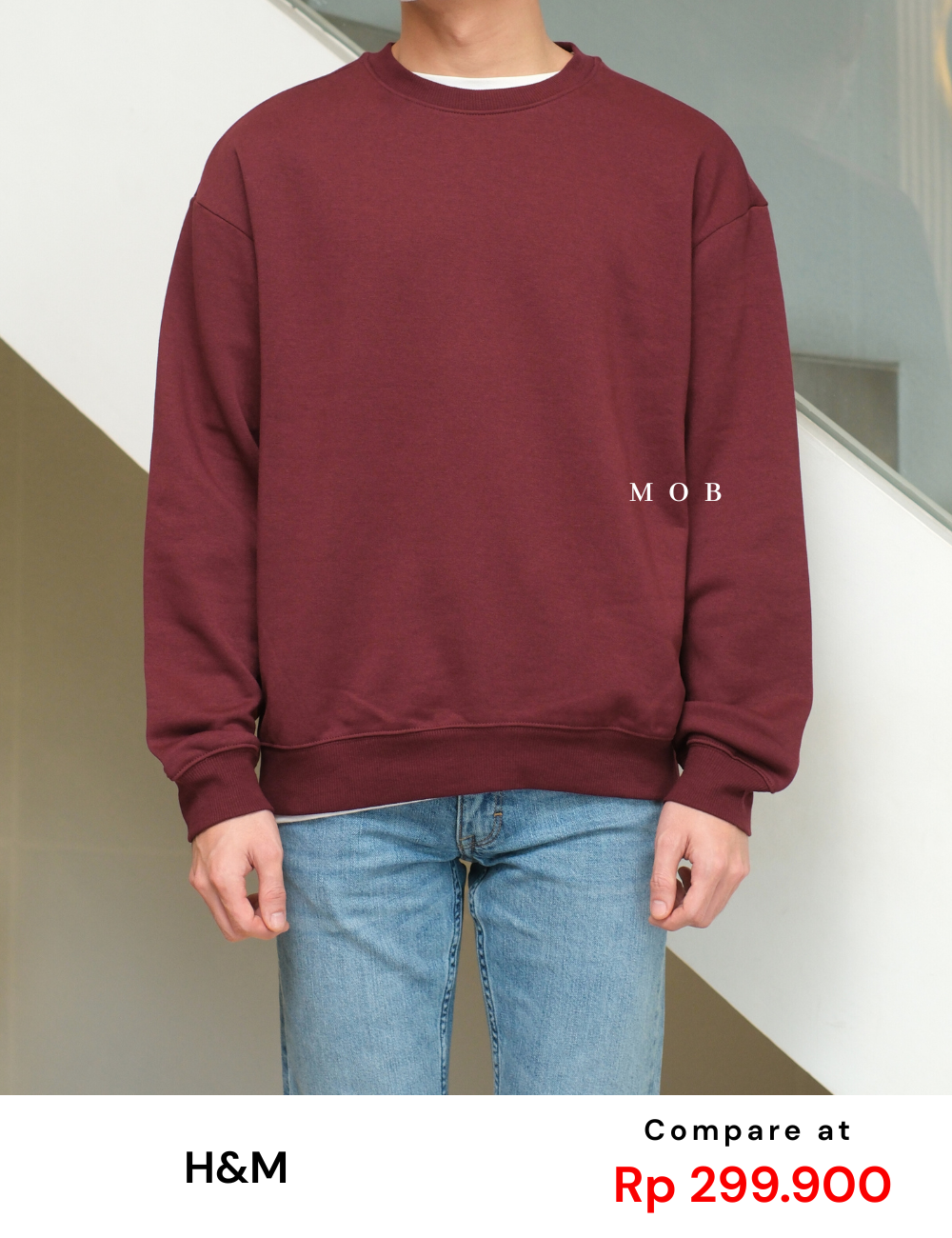 HMSW04002 Loose Fit Sweatshirt Maroon