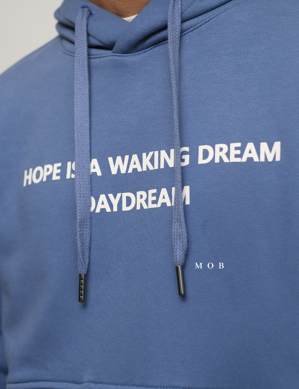 IBHOD01002 Lettering Pullover Hoodie Sky Blue