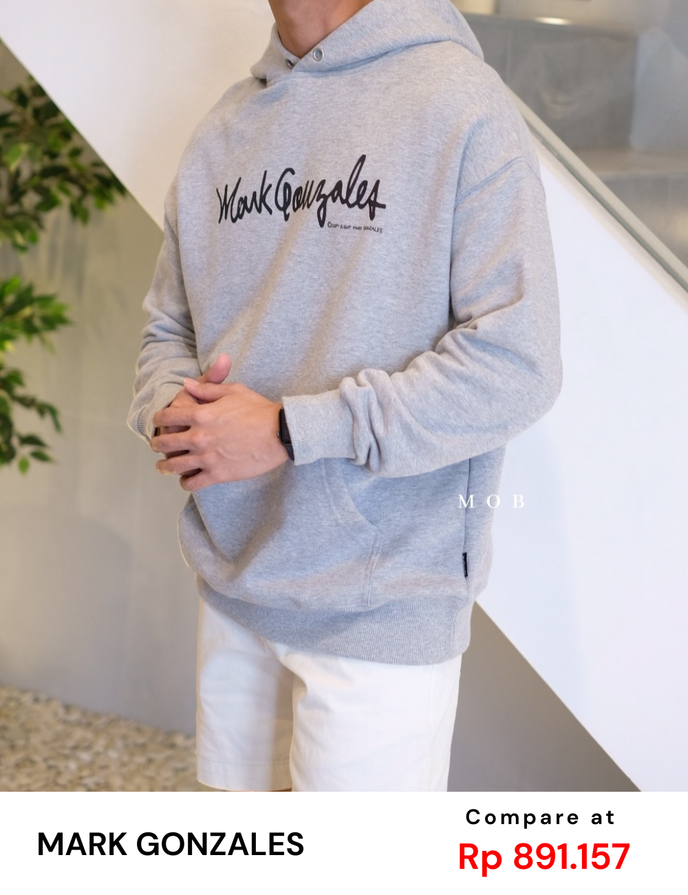 MGHOD01002A Sign Logo Hoodie Grey (WD)