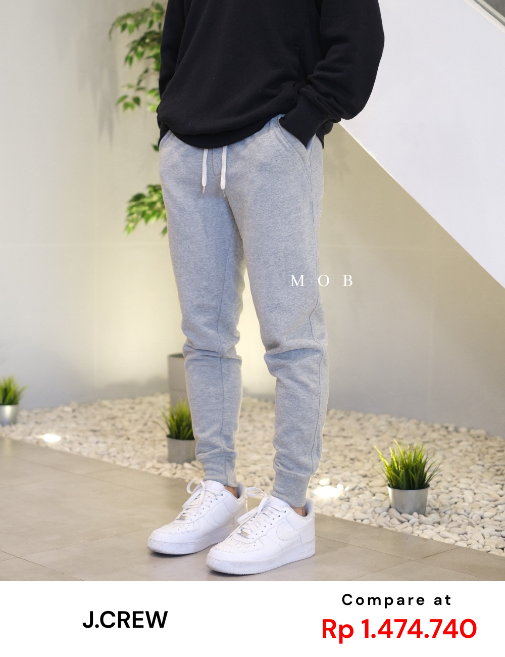 JCJP01001A Slim Fleece Jogger Heather Grey (XS ONLY)