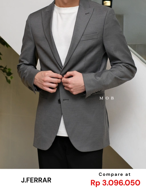 Image of JFBZ01002A Slim Fit Blazer Dark Grey 