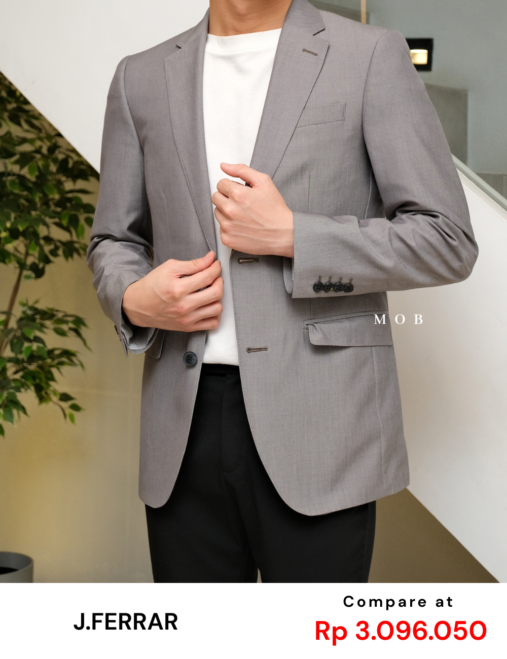 JFBZ01003A Slim Fit Blazer Grey