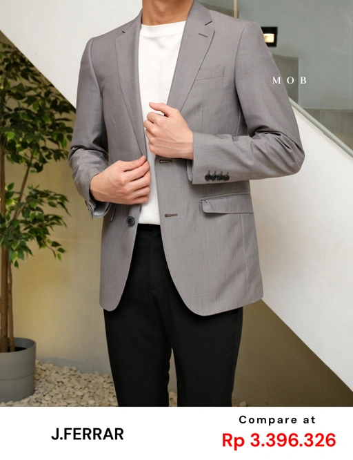 JFBZ01003A Slim Fit Blazer Grey