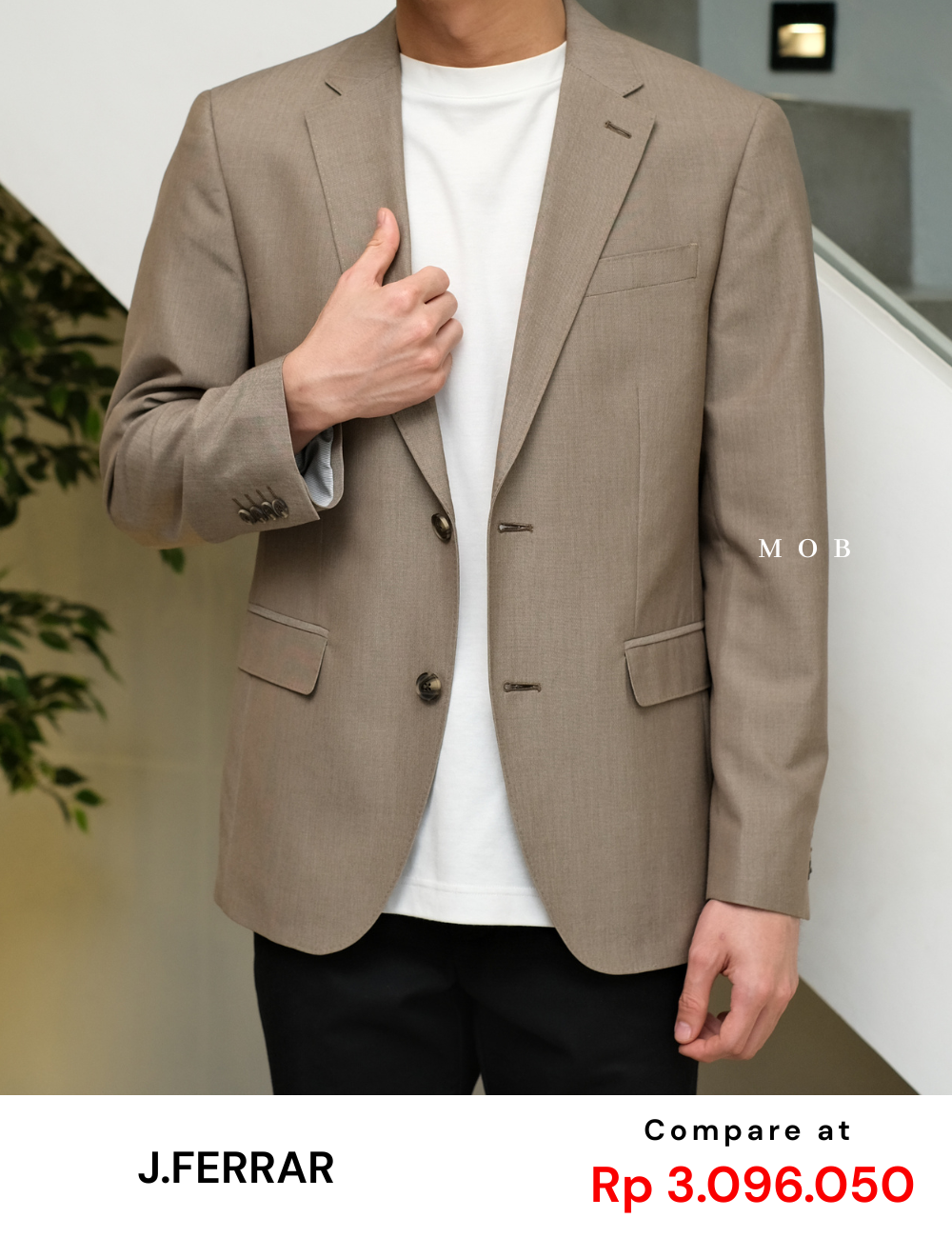 JFBZ01001B Slim Fit (S) Blazer Brown 