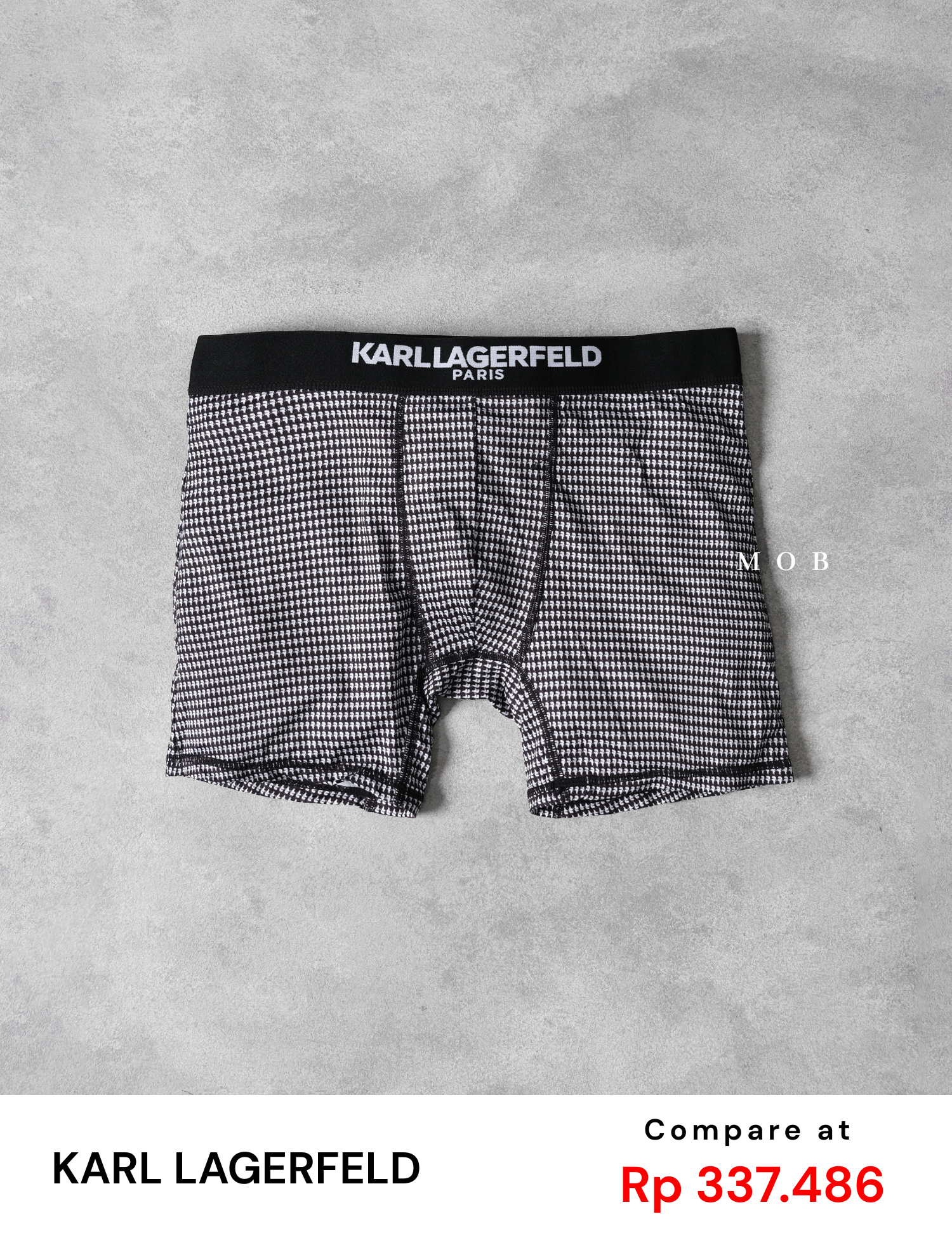 KRLB01011 Paris Small Iconic Logo Boxer Black White