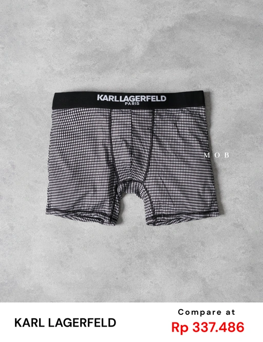 KRLB01011 Paris Small Iconic Logo Boxer Black White