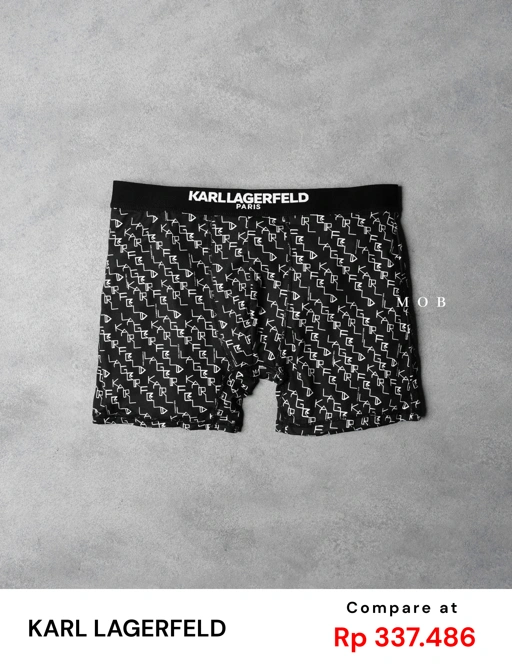 KRLB01016 Paris Script Pattern Boxer Black