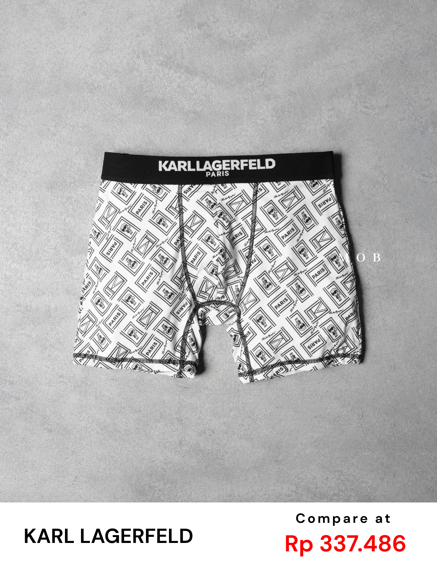 KRLB01017 Paris Karl Frame Ikon Logo Boxer White