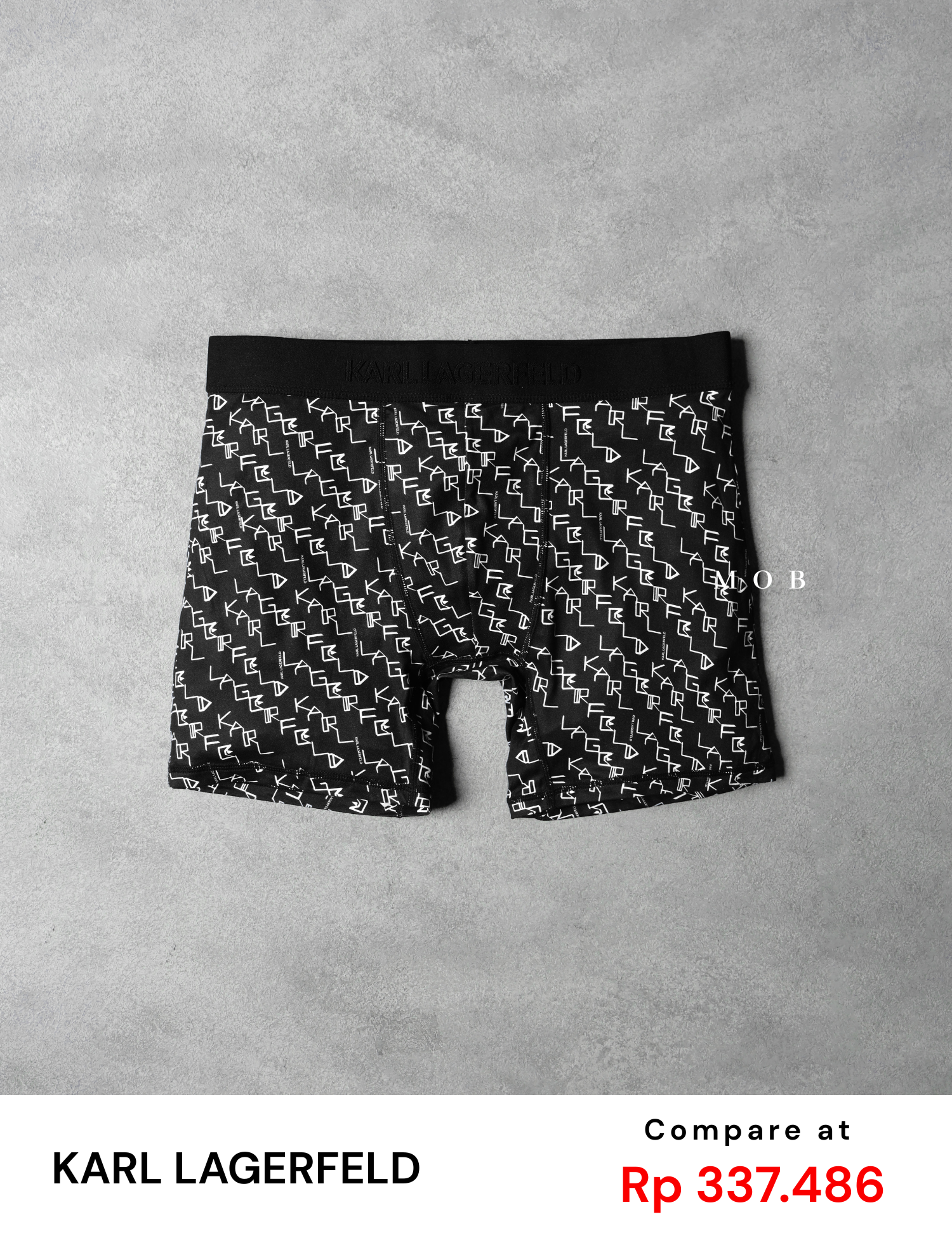 KRLB01018 Script Pattern Boxer Black (Black Waist)