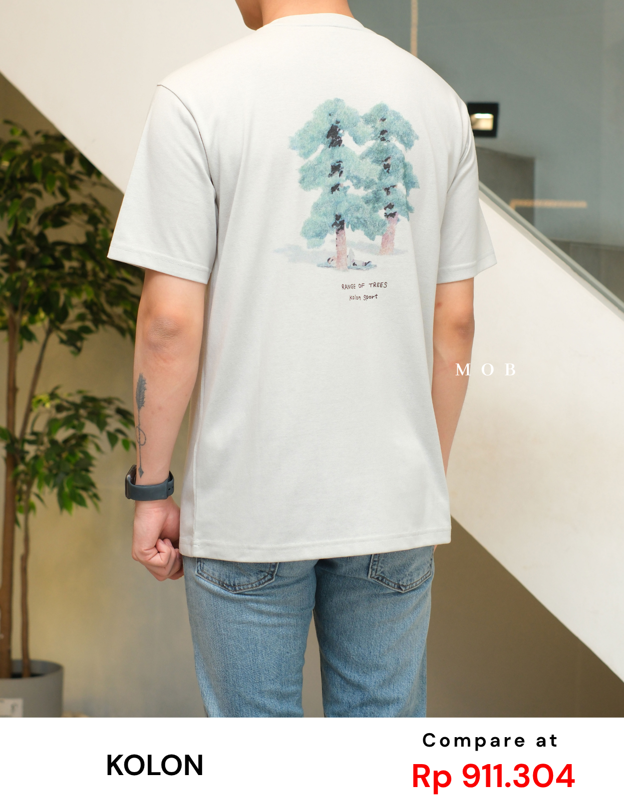 KOL01SST001-002 Kolon X Lee Kyu-tae Evergreen Tree SS Tee Greige