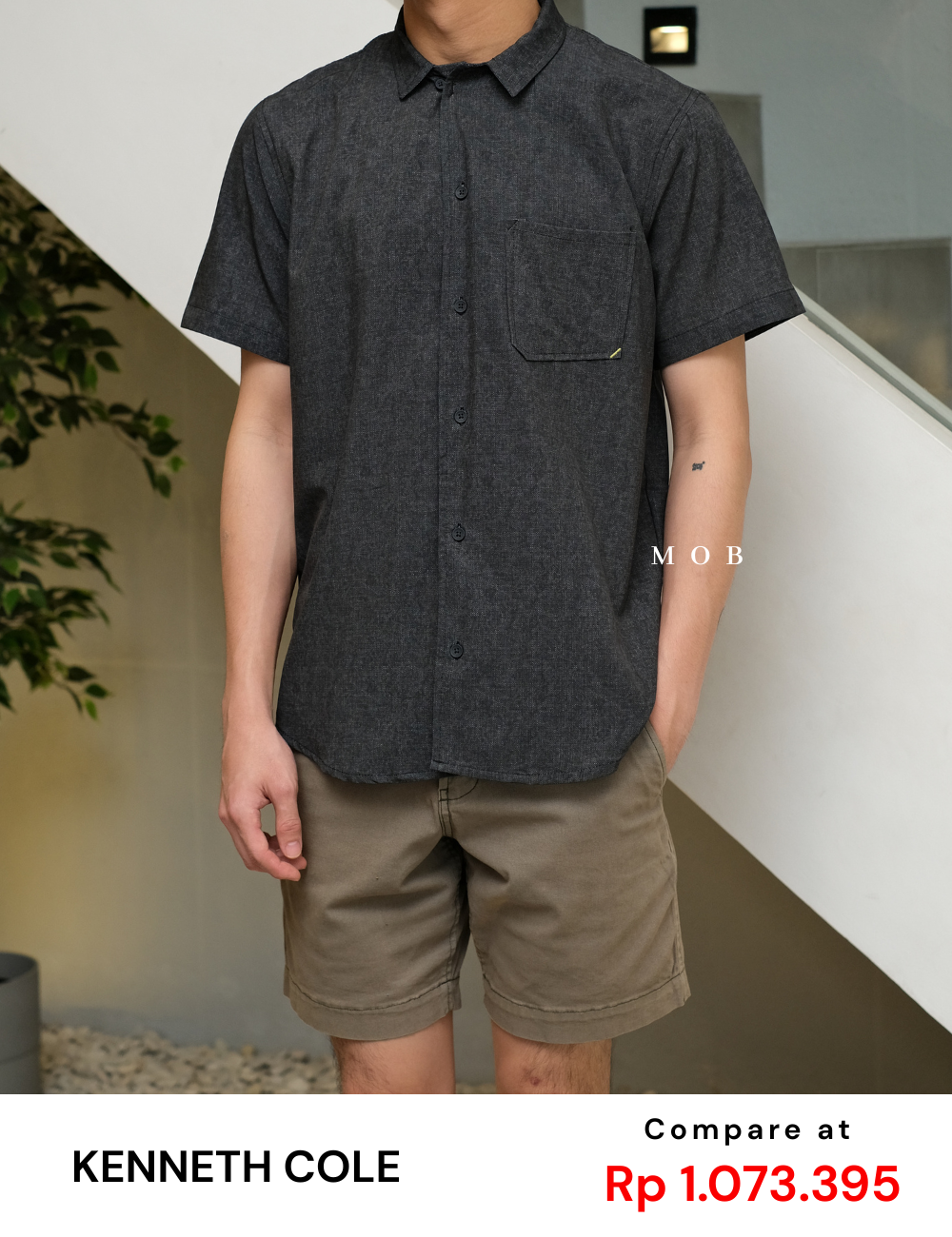 KCSSS01001 Performance Shirt Dark Grey Abstract
