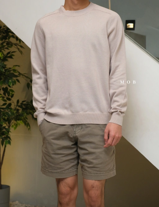 Image of LZSW01001 Supima Basic Sweatshirt Khaki