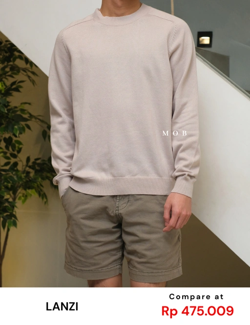 Image of LZSW01001 Supima Basic Sweatshirt Khaki
