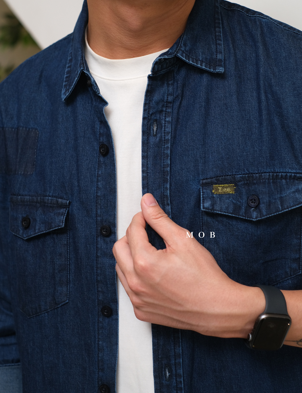 LEELSS01001 Western Denim LS Shirt Dark Blue