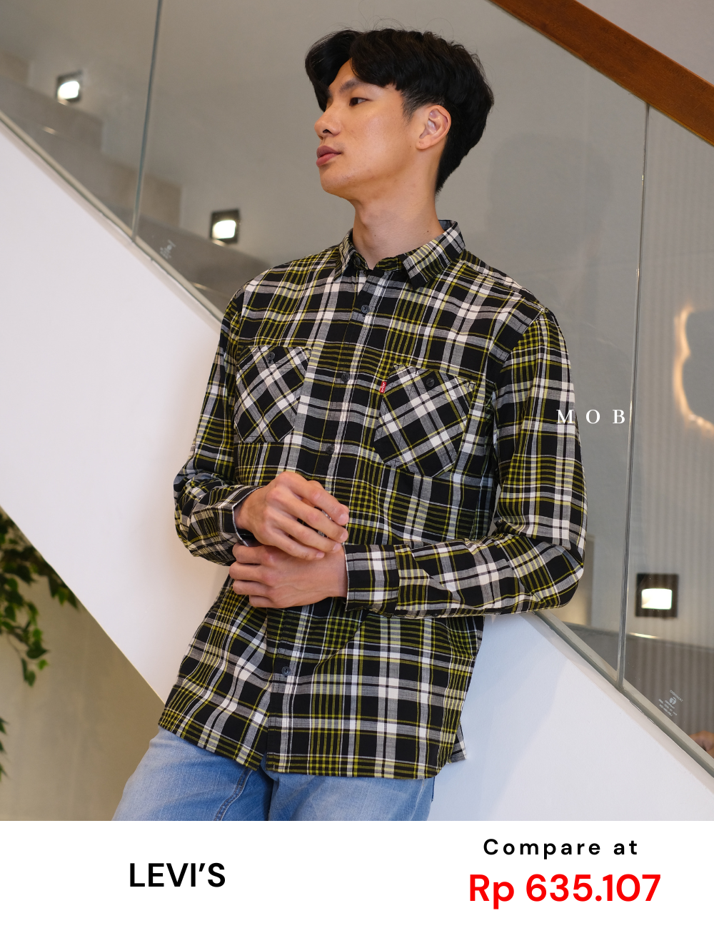 LVLSS04002A CALIFORNIA LS Shirt Black Yellow Plaid (XL ONLY)