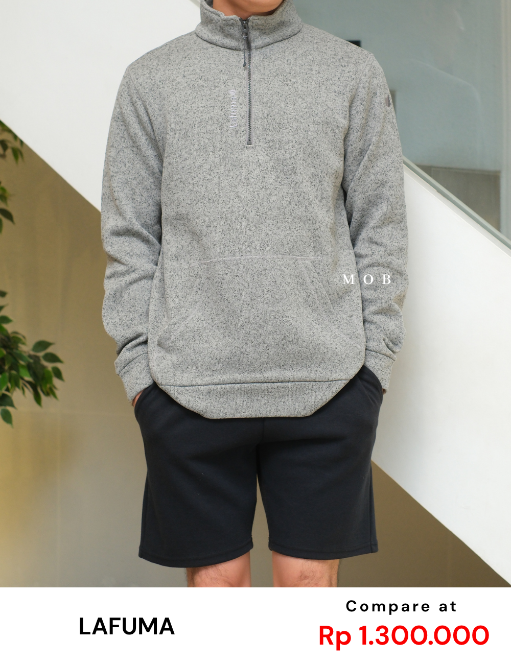 LFMJ01001 TechnoWarm Half Zip Jacket Grey Misty