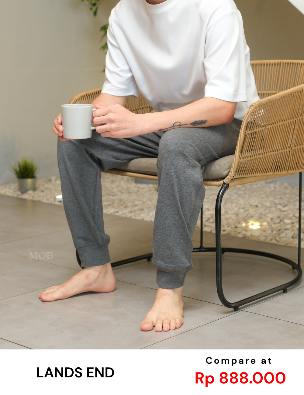 LEJP1006 Knit Jersey Sleep Jogger Charcoal
