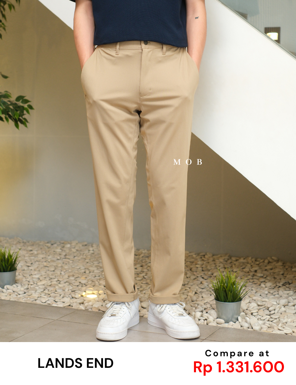 LEPT01004 Straight Leg Flex Performance Chino Pants Khaki