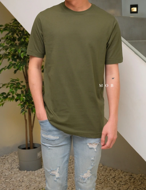Image of LESST01003 Basic Super SS T-Shirt Olive